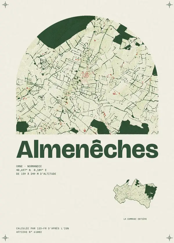 Affiche de Almenêches, calculée par 123-fr d'après l'IGN
