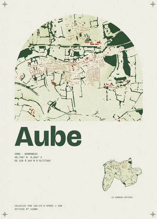 Affiche de Aube, calculée par 123-fr d'après l'IGN