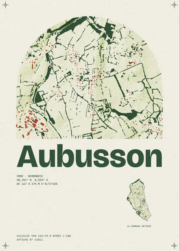 Affiche de Aubusson, calculée par 123-fr d'après l'IGN