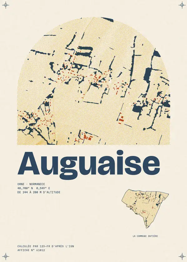 Affiche de Auguaise, calculée par 123-fr d'après l'IGN
