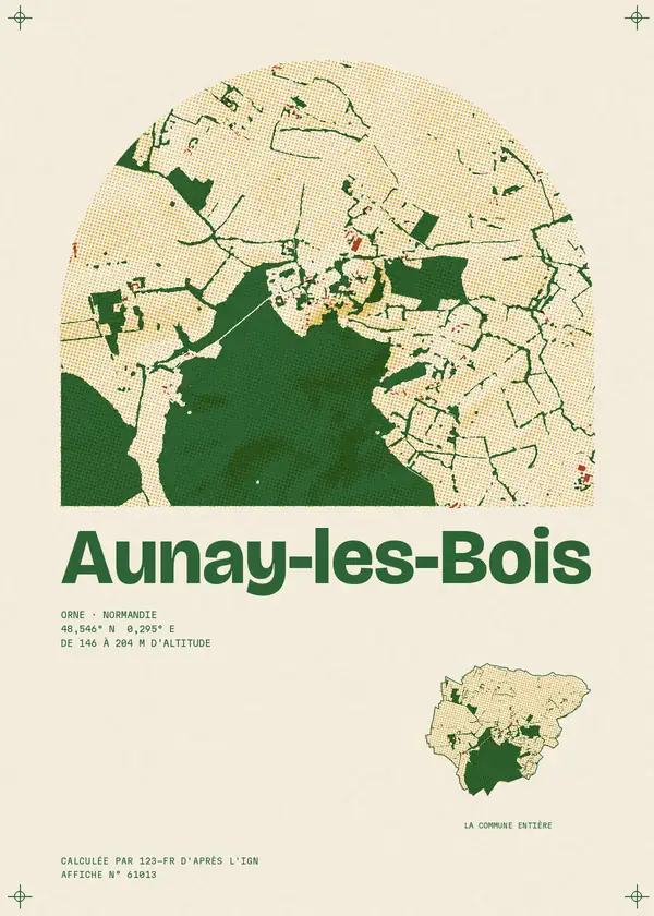 Affiche de Aunay-les-Bois, calculée par 123-fr d'après l'IGN