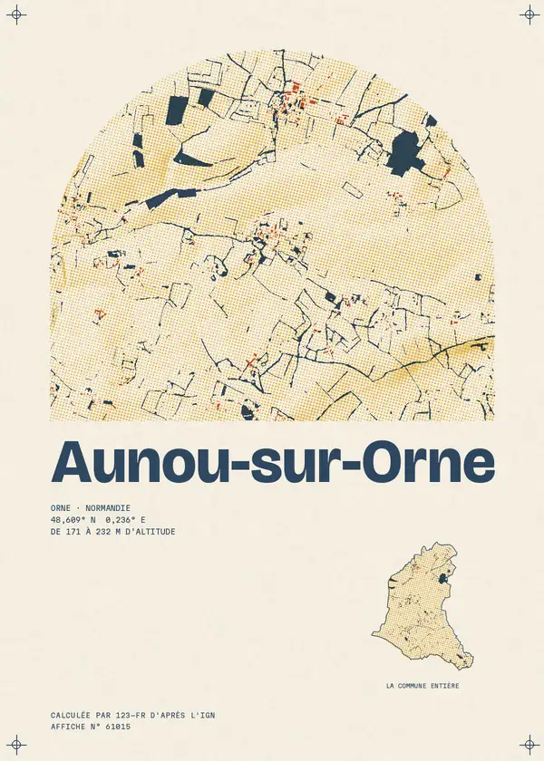 Affiche de Aunou-sur-Orne, calculée par 123-fr d'après l'IGN