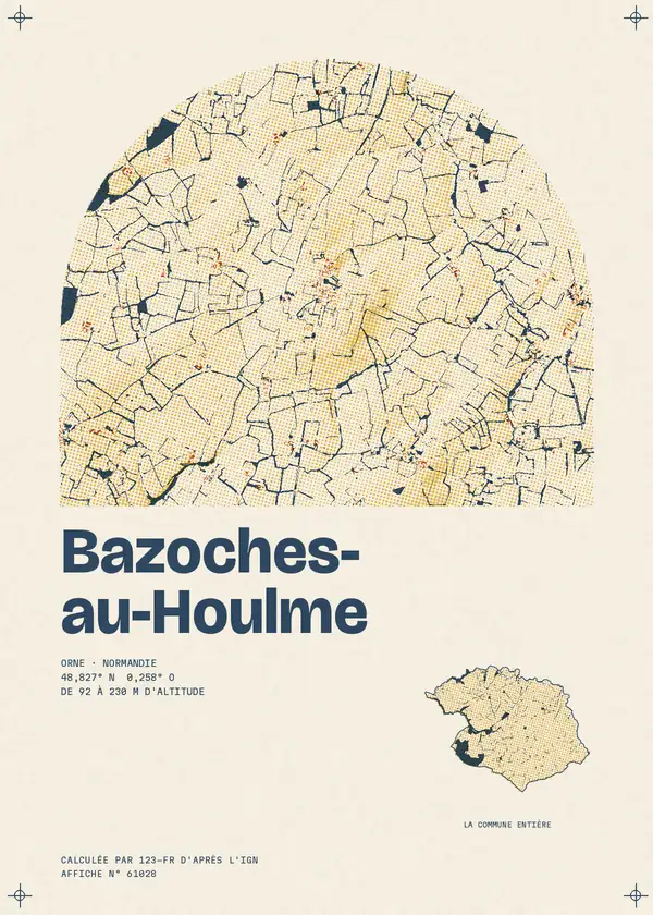 Affiche de Bazoches-au-Houlme, calculée par 123-fr d'après l'IGN