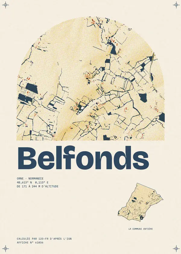 Affiche de Belfonds, calculée par 123-fr d'après l'IGN