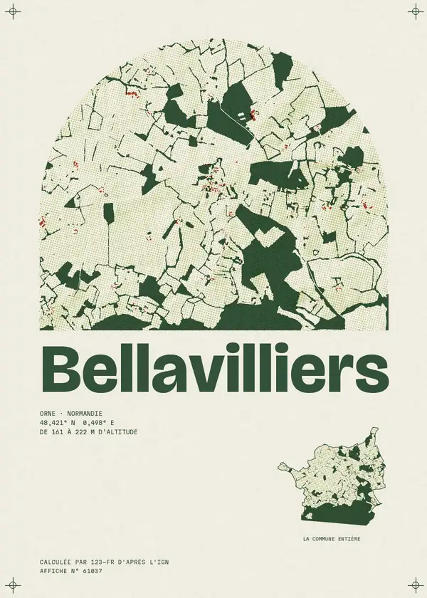 Affiche de Bellavilliers, calculée par 123-fr d'après l'IGN