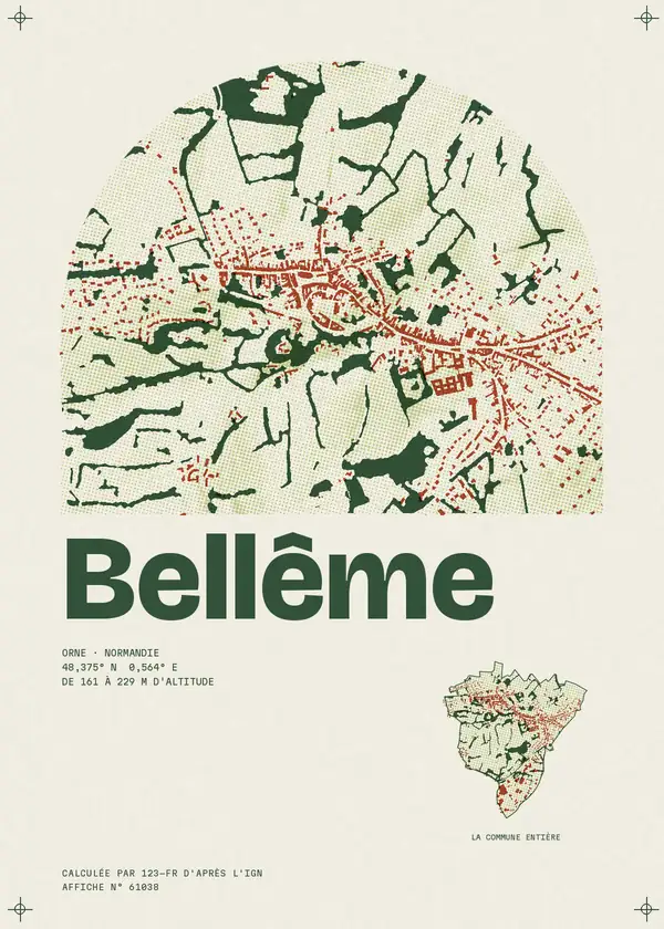 Affiche de Bellême, calculée par 123-fr d'après l'IGN