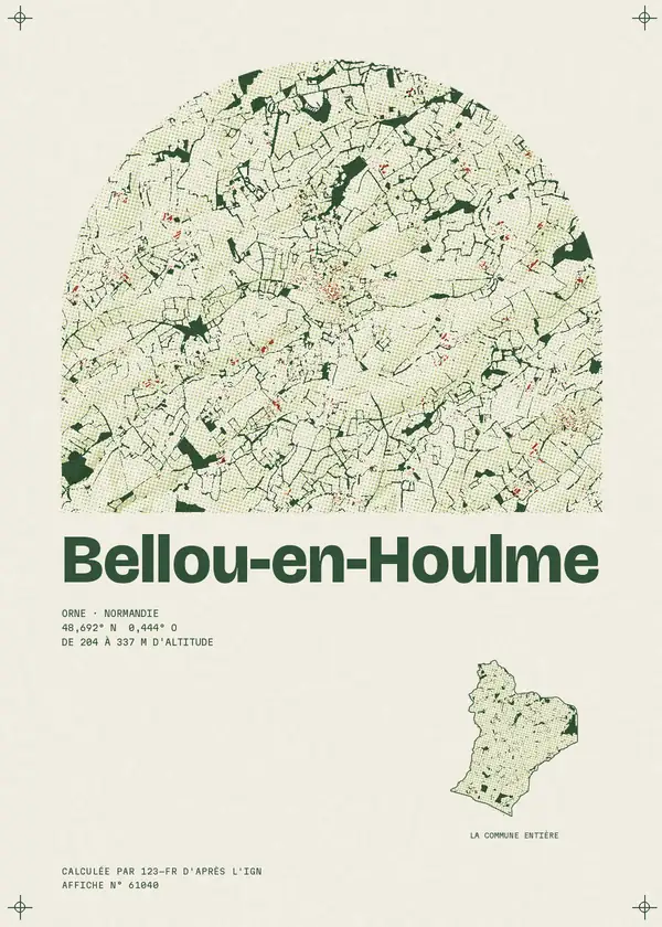 Affiche de Bellou-en-Houlme, calculée par 123-fr d'après l'IGN