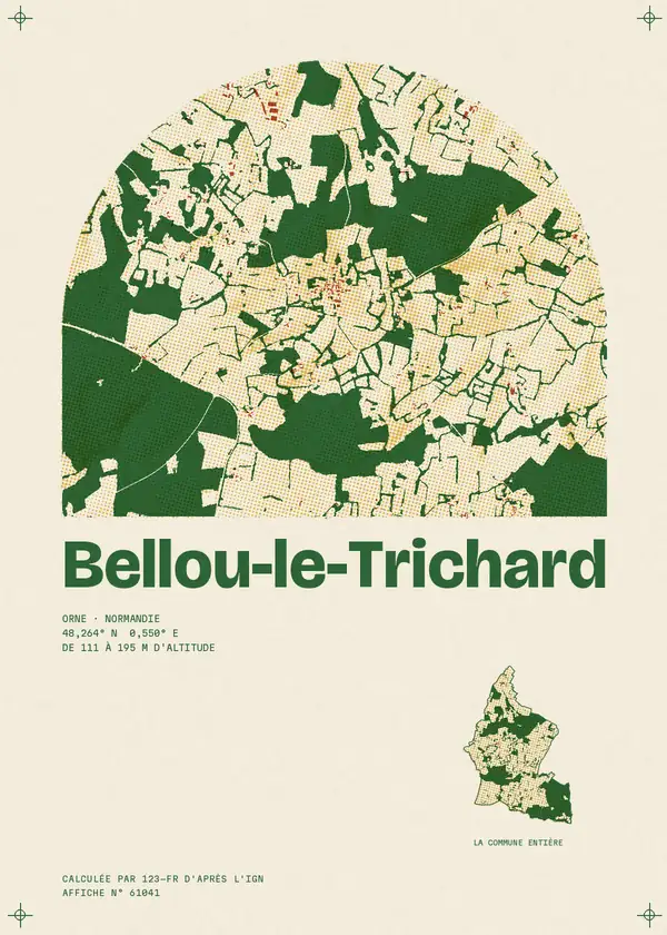 Affiche de Bellou-le-Trichard, calculée par 123-fr d'après l'IGN