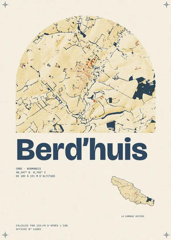 Affiche de Berd'huis, calculée par 123-fr d'après l'IGN