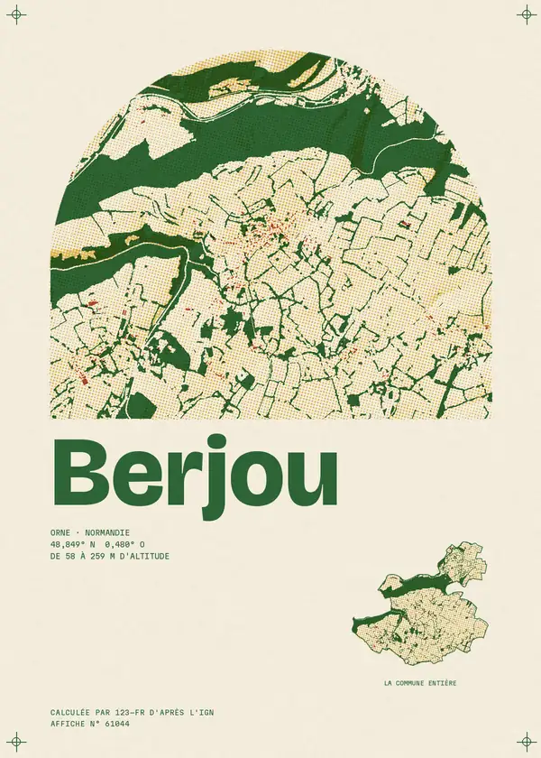 Affiche de Berjou, calculée par 123-fr d'après l'IGN