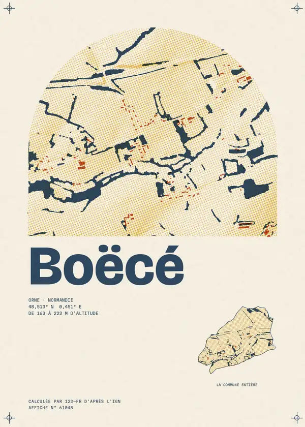 Affiche de Boëcé, calculée par 123-fr d'après l'IGN