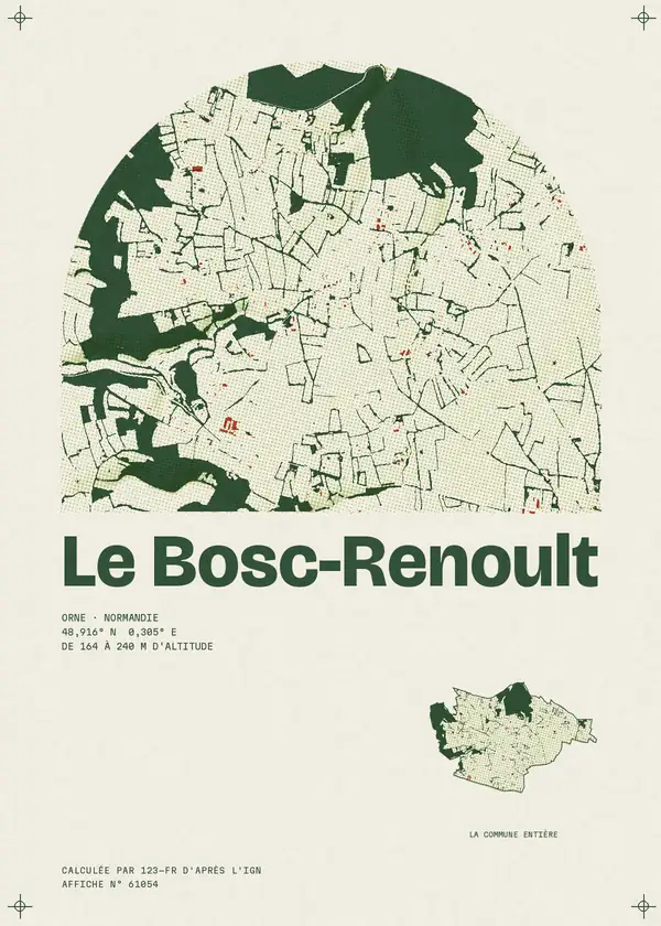 Affiche de Le Bosc-Renoult, calculée par 123-fr d'après l'IGN