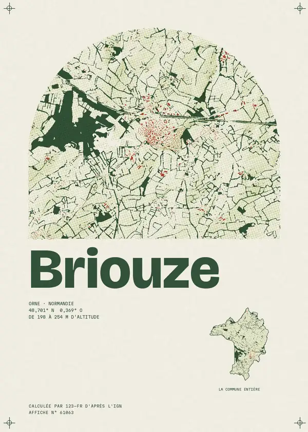 Affiche de Briouze, calculée par 123-fr d'après l'IGN