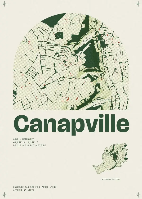 Affiche de Canapville, calculée par 123-fr d'après l'IGN