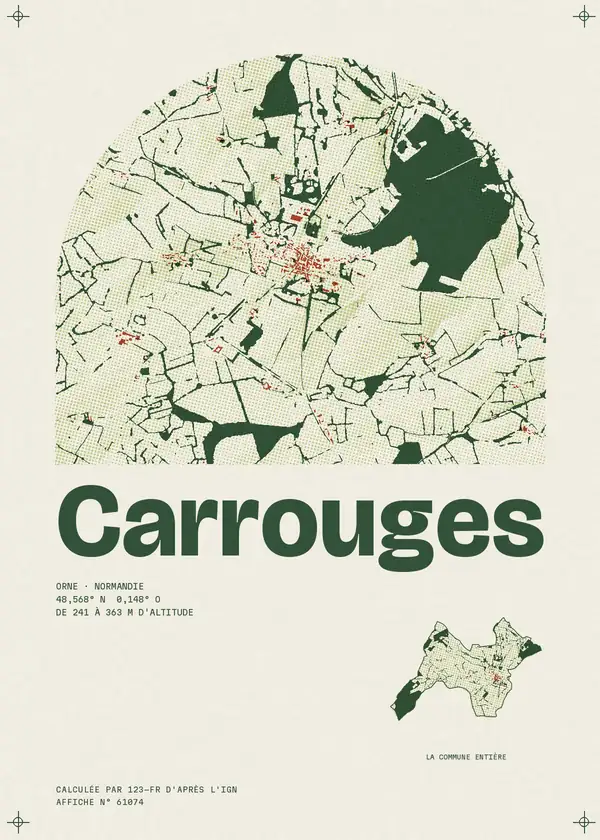 Affiche de Carrouges, calculée par 123-fr d'après l'IGN