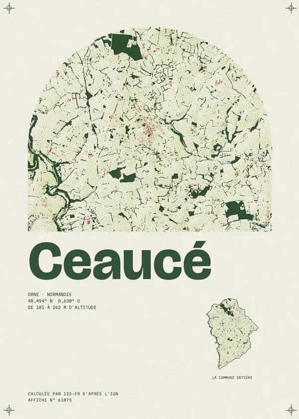 Affiche de Ceaucé, calculée par 123-fr d'après l'IGN