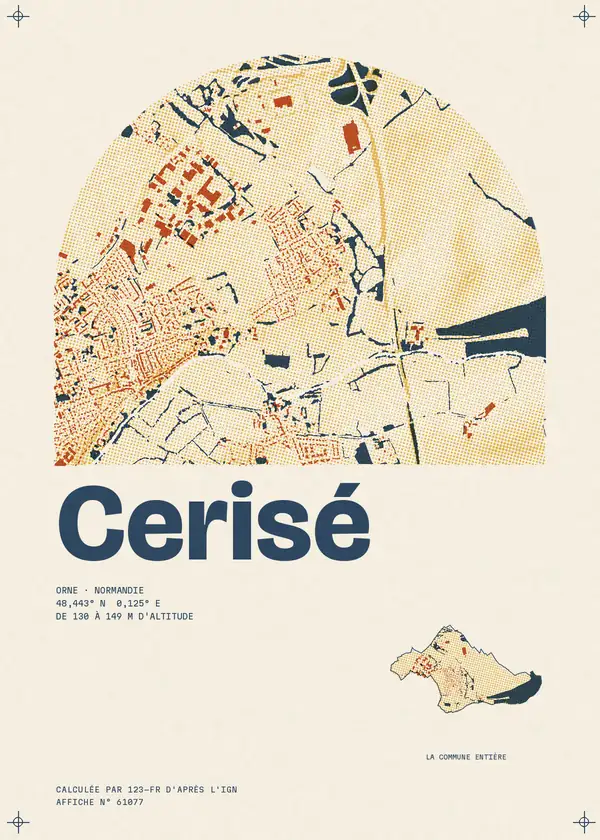Affiche de Cerisé, calculée par 123-fr d'après l'IGN