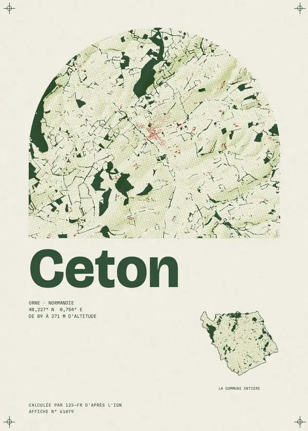 Affiche de Ceton, calculée par 123-fr d'après l'IGN