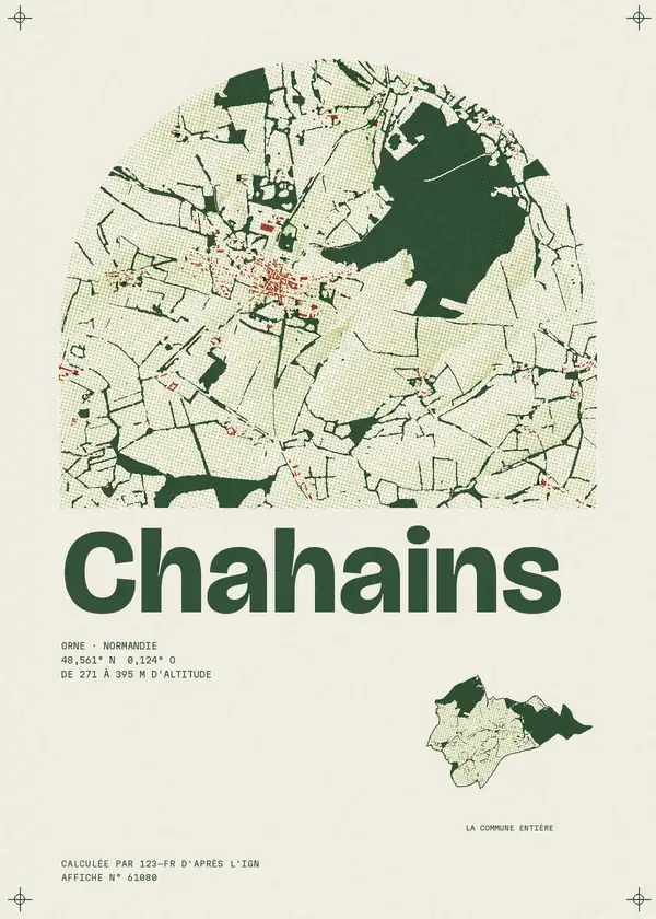 Affiche de Chahains, calculée par 123-fr d'après l'IGN