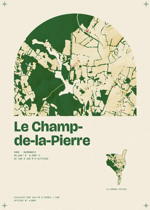 Affiche de Le Champ-de-la-Pierre, calculée par 123-fr d'après l'IGN