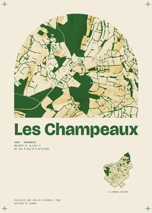 Affiche de Les Champeaux, calculée par 123-fr d'après l'IGN