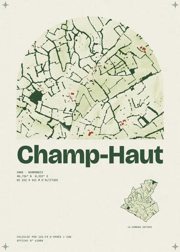 Affiche de Champ-Haut, calculée par 123-fr d'après l'IGN