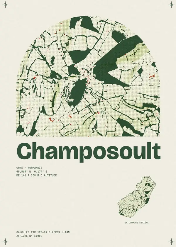 Affiche de Champosoult, calculée par 123-fr d'après l'IGN