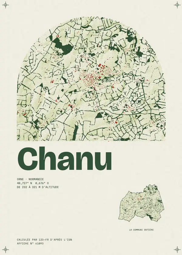 Affiche de Chanu, calculée par 123-fr d'après l'IGN