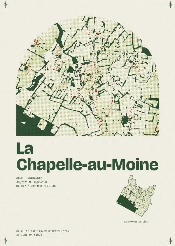 Affiche de La Chapelle-au-Moine, calculée par 123-fr d'après l'IGN