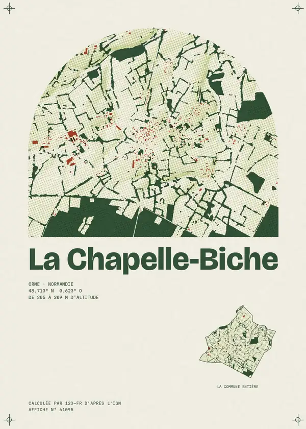 Affiche de La Chapelle-Biche, calculée par 123-fr d'après l'IGN