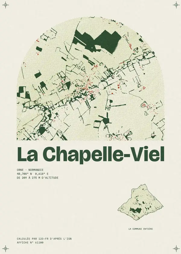 Affiche de La Chapelle-Viel, calculée par 123-fr d'après l'IGN