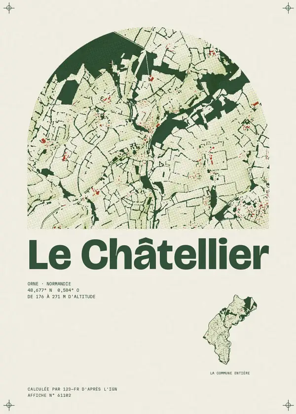 Affiche de Le Châtellier, calculée par 123-fr d'après l'IGN