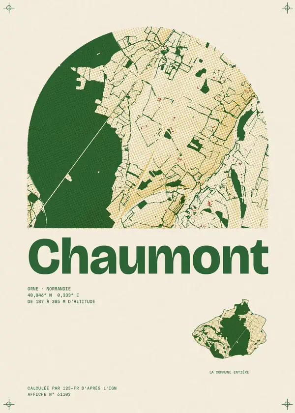 Affiche de Chaumont, calculée par 123-fr d'après l'IGN