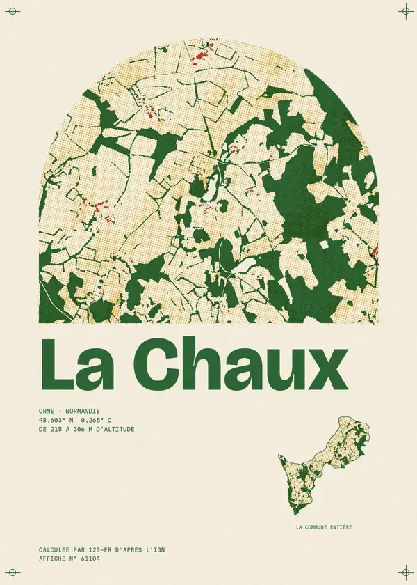 Affiche de La Chaux, calculée par 123-fr d'après l'IGN
