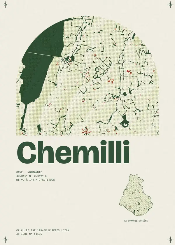 Affiche de Chemilli, calculée par 123-fr d'après l'IGN