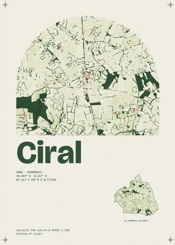 Affiche de Ciral, calculée par 123-fr d'après l'IGN