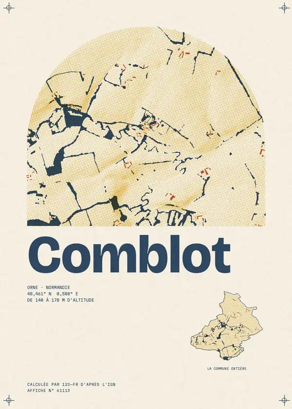 Affiche de Comblot, calculée par 123-fr d'après l'IGN