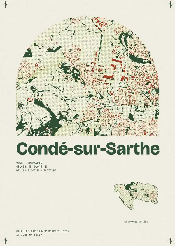 Affiche de Condé-sur-Sarthe, calculée par 123-fr d'après l'IGN