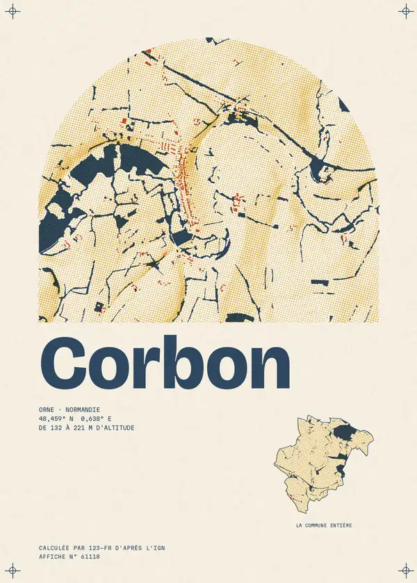 Affiche de Corbon, calculée par 123-fr d'après l'IGN