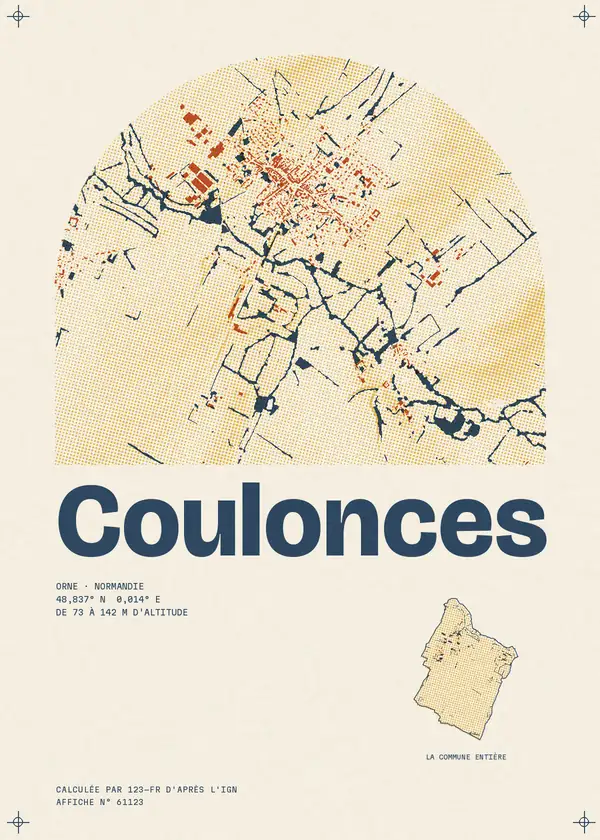 Affiche de Coulonces, calculée par 123-fr d'après l'IGN