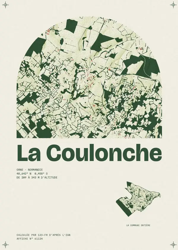 Affiche de La Coulonche, calculée par 123-fr d'après l'IGN