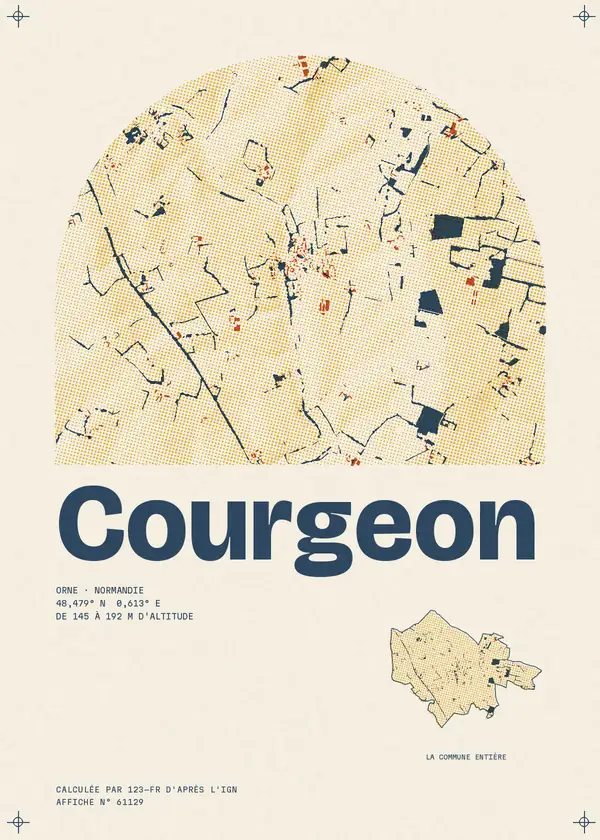 Affiche de Courgeon, calculée par 123-fr d'après l'IGN