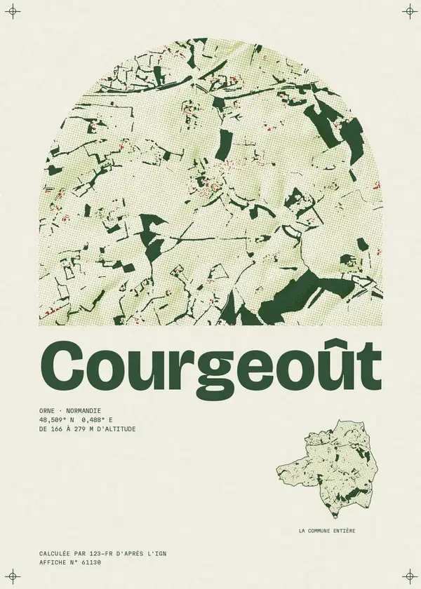 Affiche de Courgeoût, calculée par 123-fr d'après l'IGN