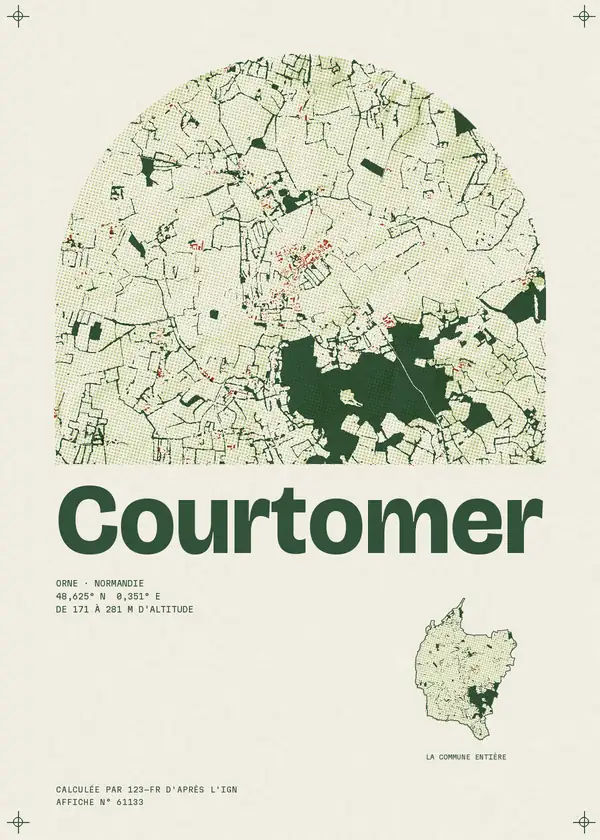 Affiche de Courtomer, calculée par 123-fr d'après l'IGN