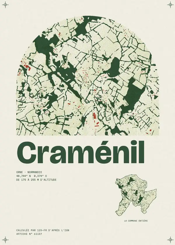 Affiche de Craménil, calculée par 123-fr d'après l'IGN