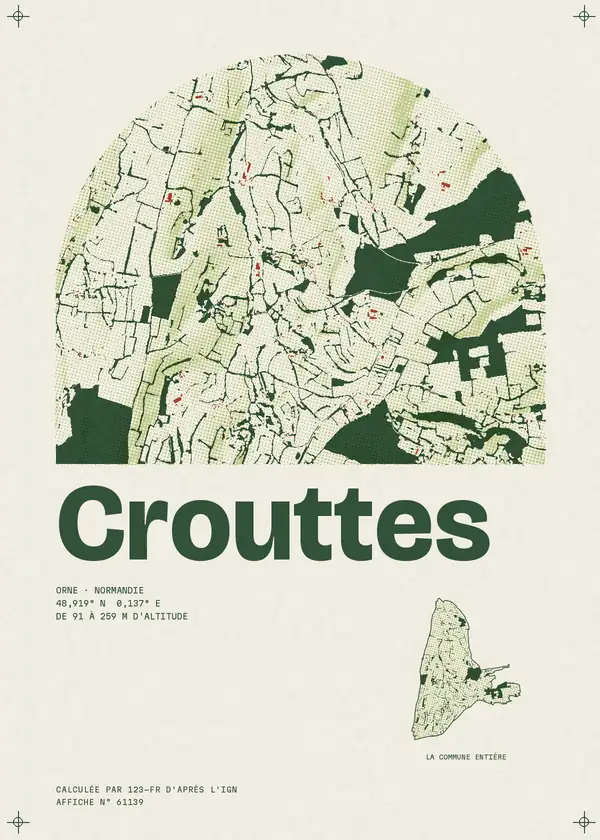 Affiche de Crouttes, calculée par 123-fr d'après l'IGN