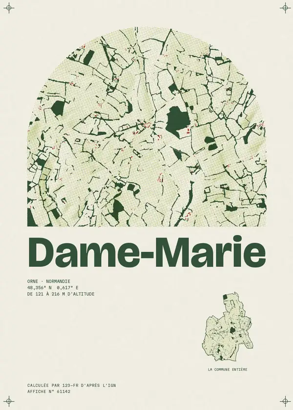 Affiche de Dame-Marie, calculée par 123-fr d'après l'IGN