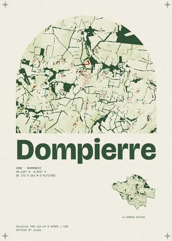 Affiche de Dompierre, calculée par 123-fr d'après l'IGN