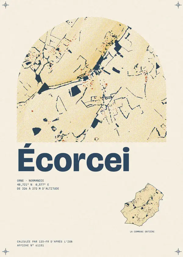 Affiche de Écorcei, calculée par 123-fr d'après l'IGN