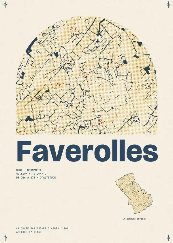Affiche de Faverolles, calculée par 123-fr d'après l'IGN